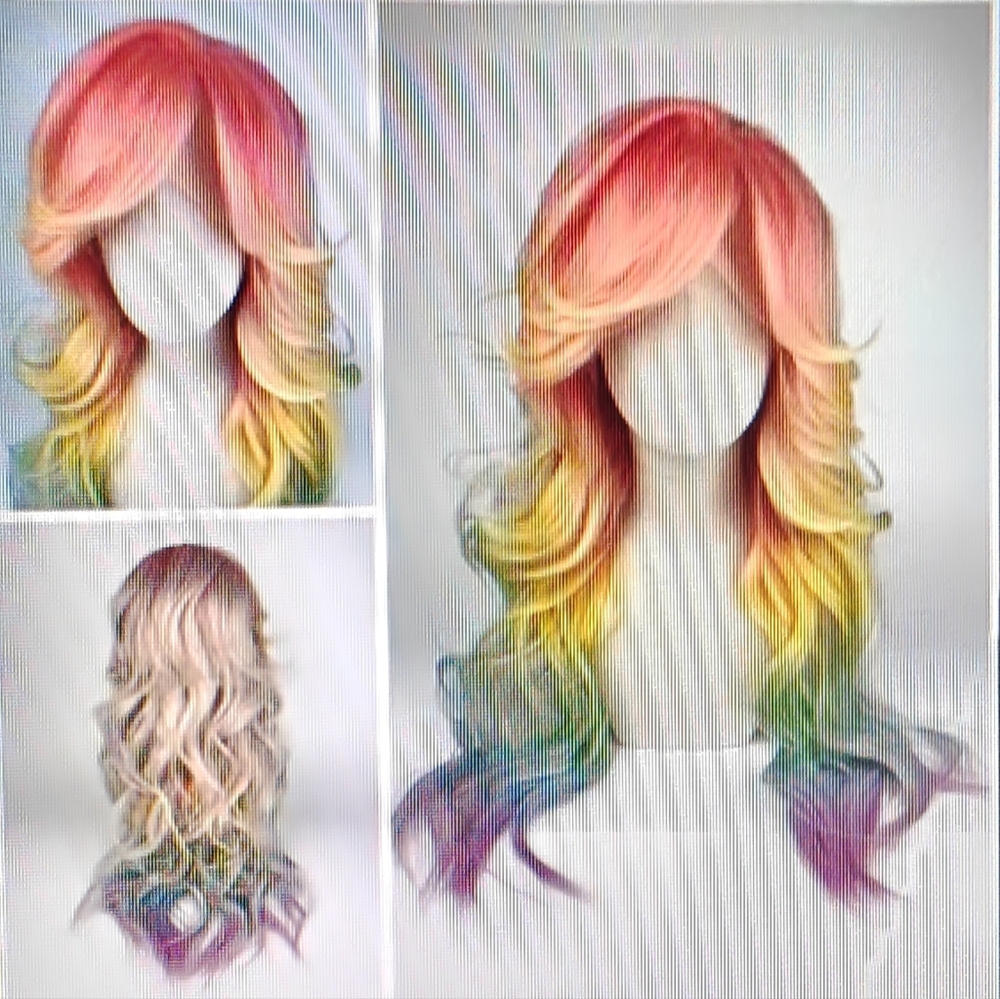 Vibrant Rainbow Ombre Wig